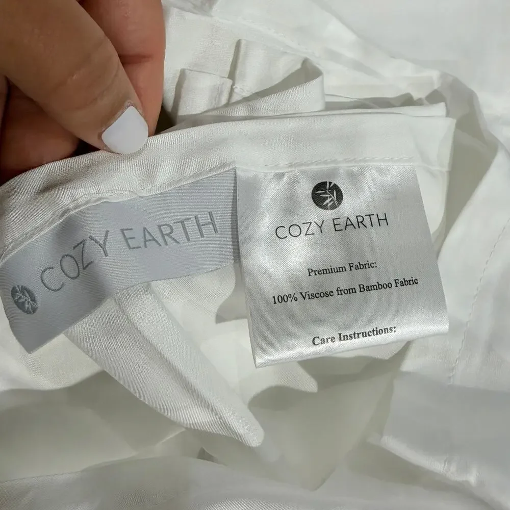 New Cozy Earth White 100% Viscose from Bamboo KING Size Premium Flat Sheet